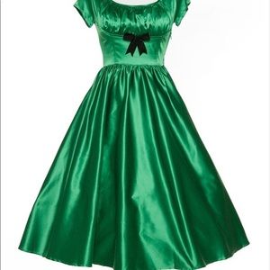 PUG Evelyn Green Satin Dress